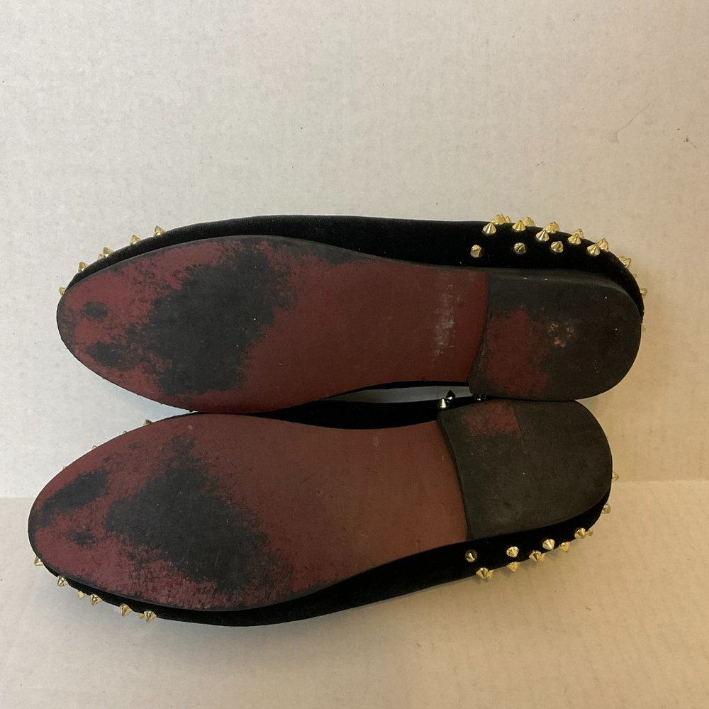 Harpelunde Velvet Loafers Men's 9 Black Gold Spikes Décor - Picture 10 of 10